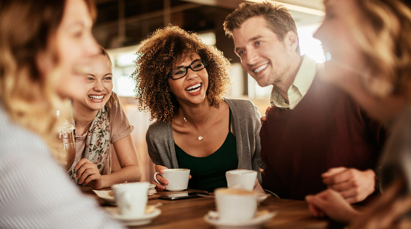 people drinking coffee, tea