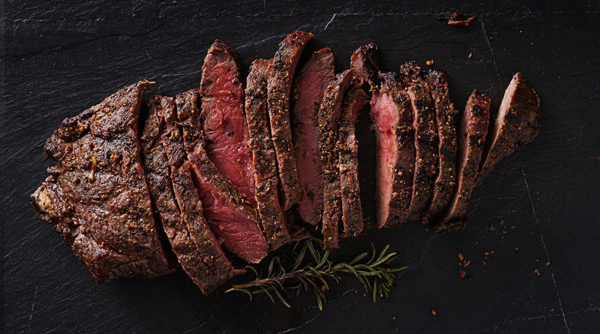 Flat Iron Steak with Kale Salad