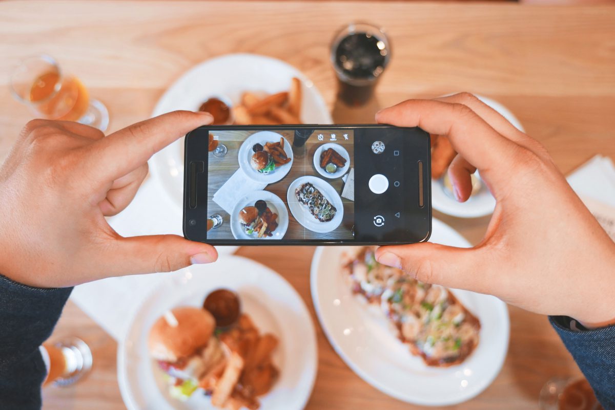 taking photo of food