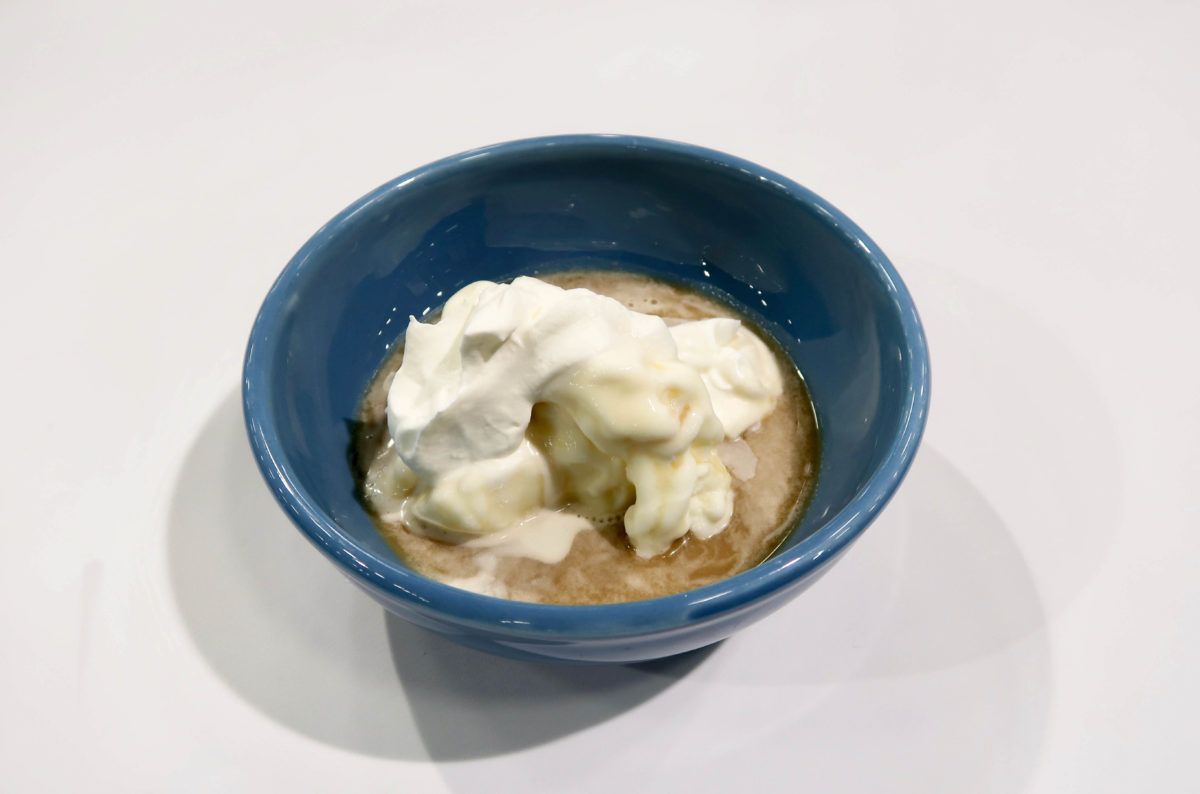 Affogato on a white table