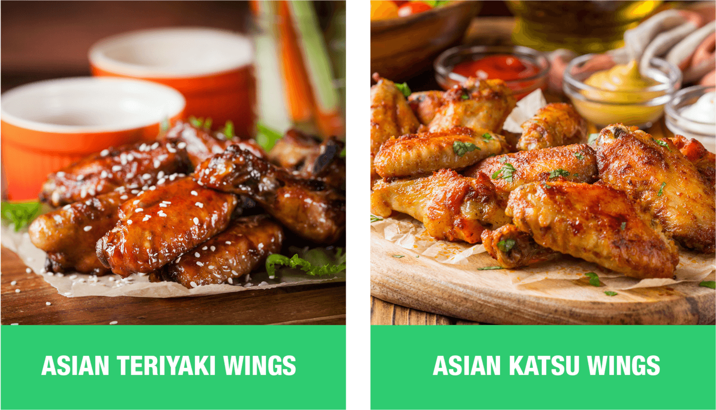 Teriyaki Wings and Asian Katsu Wings