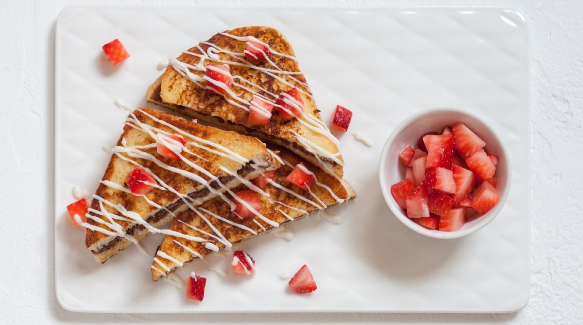 Strawberry Malt French Toast with Texas Toast and Sour Cream Icing