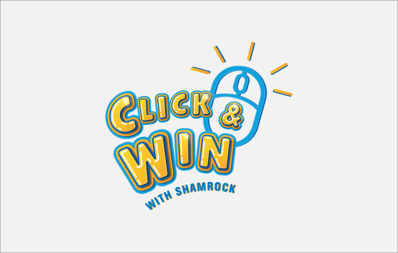 Click and Win with Shamrock logo
