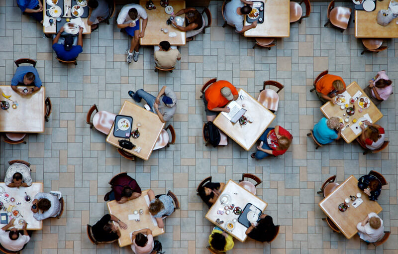 Aerial view of foodcourt