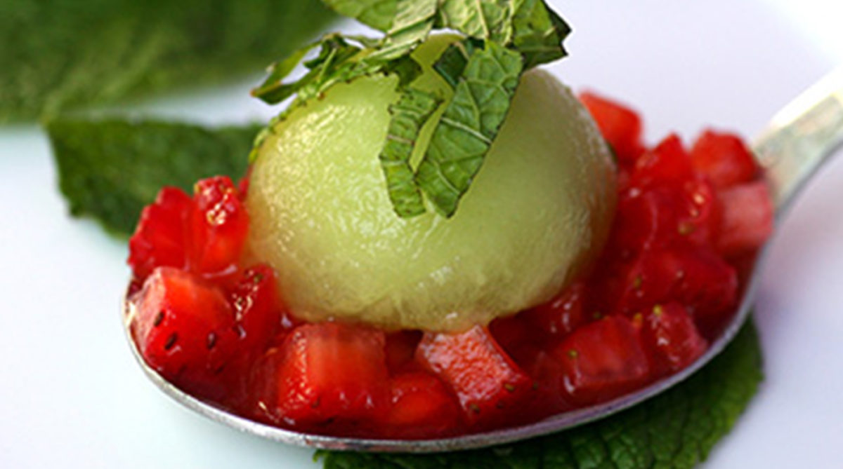 Honeydew strawberry appetizer