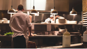 Chef cooking in a Summer restaurant