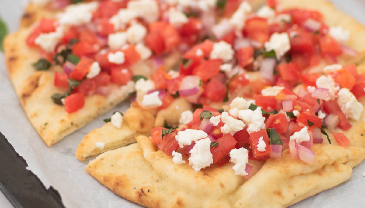 1400 X 780 Greek tomato and feta flatbread