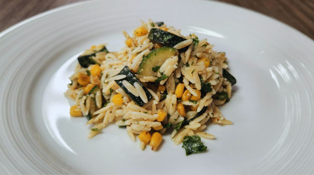 healthcare Corn zucchini orzo