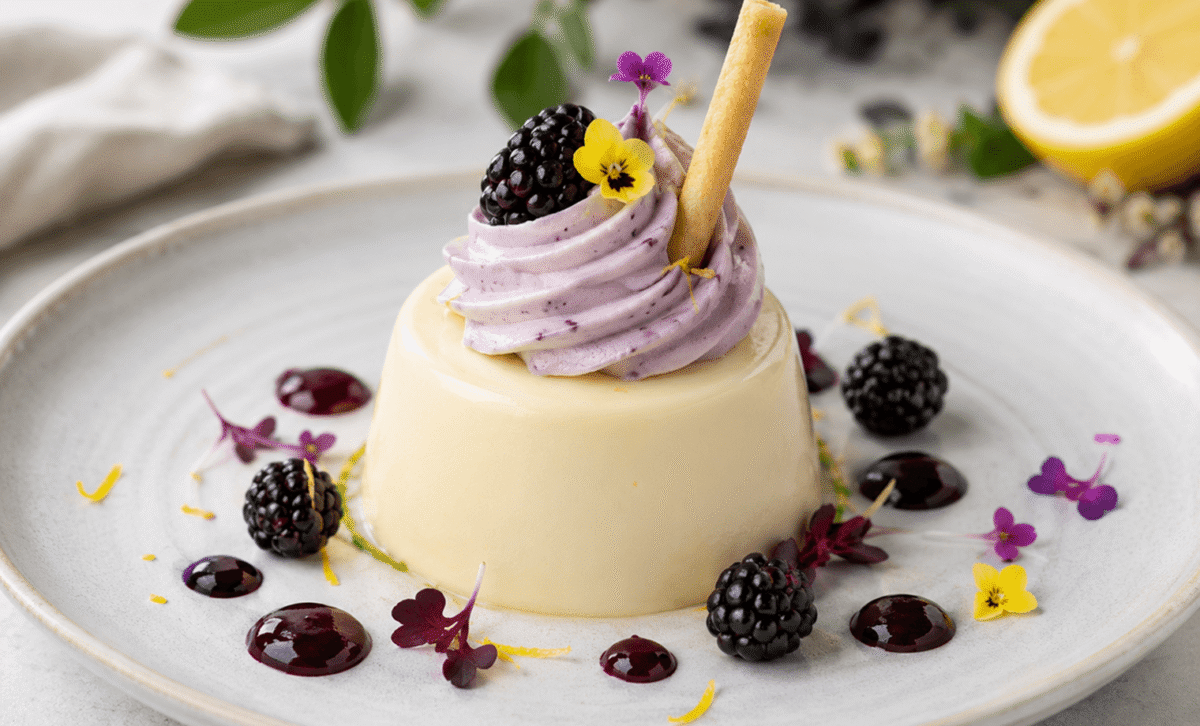 Blackberry Crema Whip Lemon Panna Cotta
